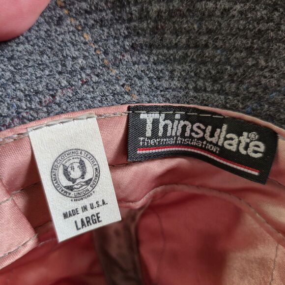 Vintage Fedora Hat Gray Tweed Mens Unisex Union Made USA Thinsulate Large - Picture 9 of 13